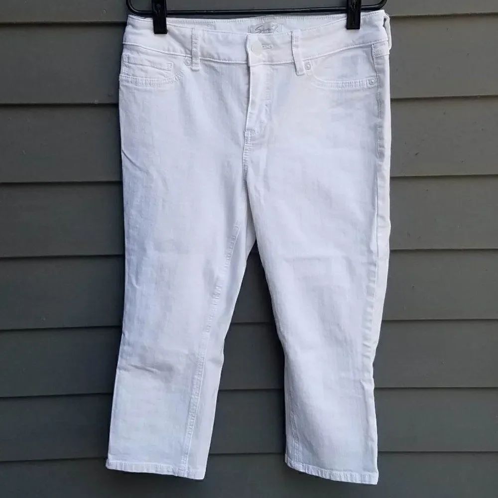White Seven 7 Skinny Cropped Jeans Size 10